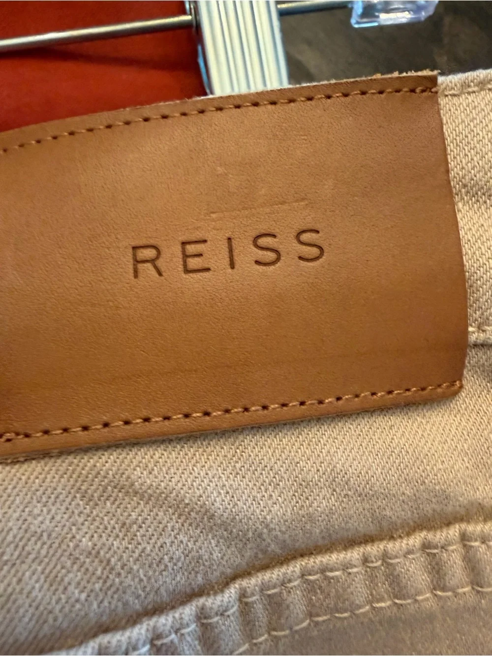 Levi's Tan Wide-Leg Pants with Branded Metal Button